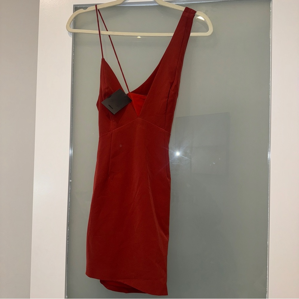 NBD One Shoulder Red Dress